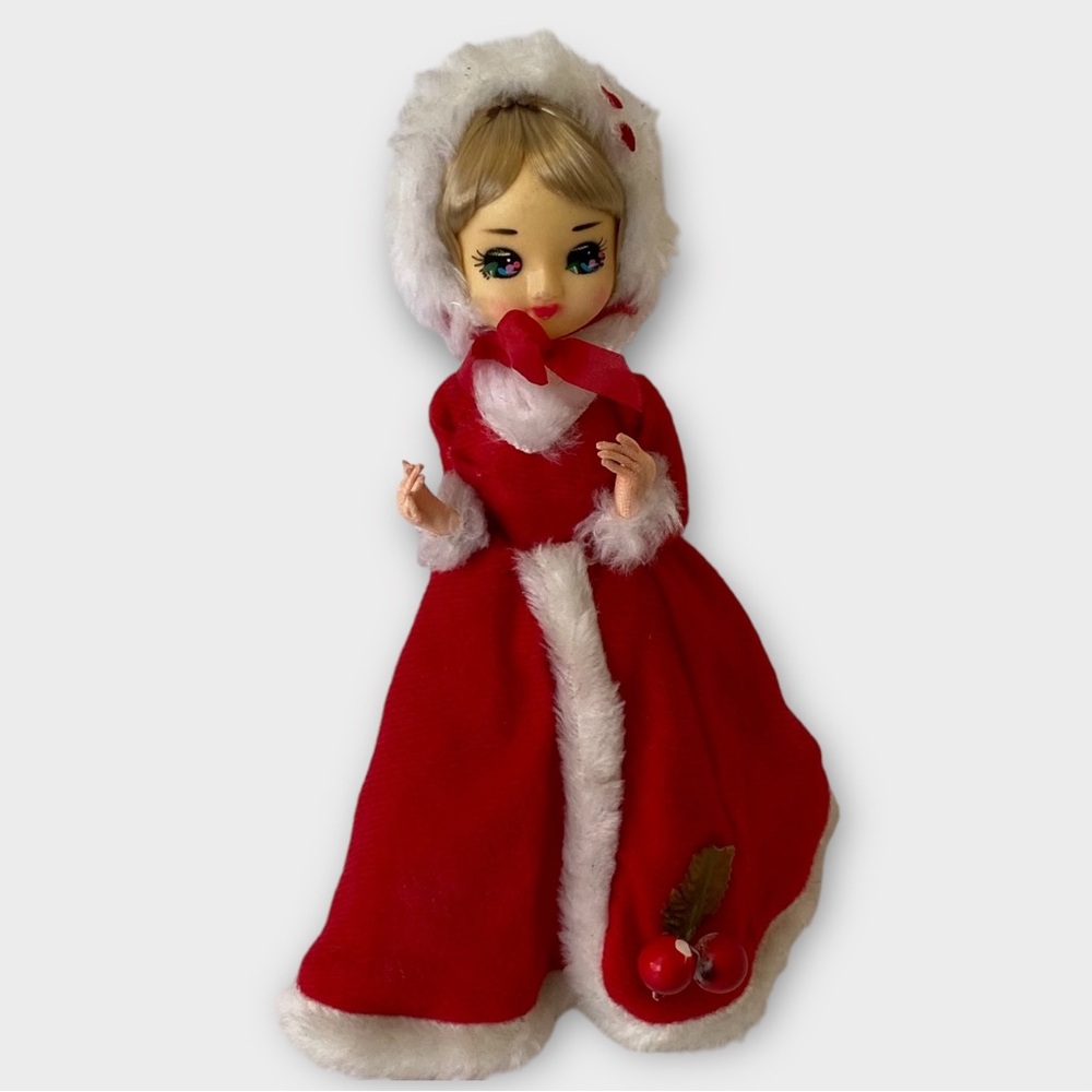 Bradley Big Eyes Doll Christmas Vintage Made in Korea